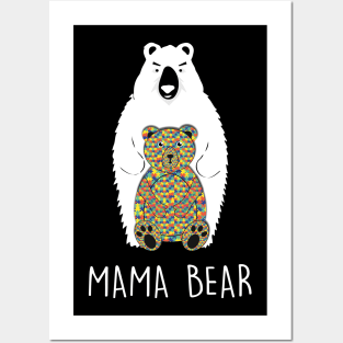 Bear TShirt Mama Autism Shirt Mother's Day Gift Posters and Art